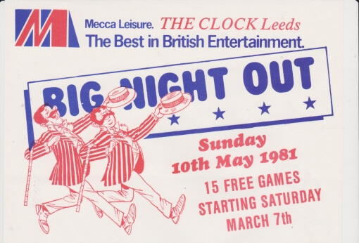 Mecca Free Bingo Leaflet from 1981 featured