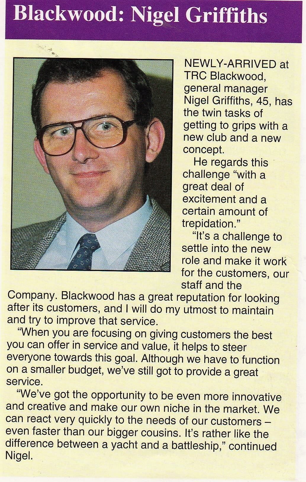Nigel Griffiths Top Rank Blackwood